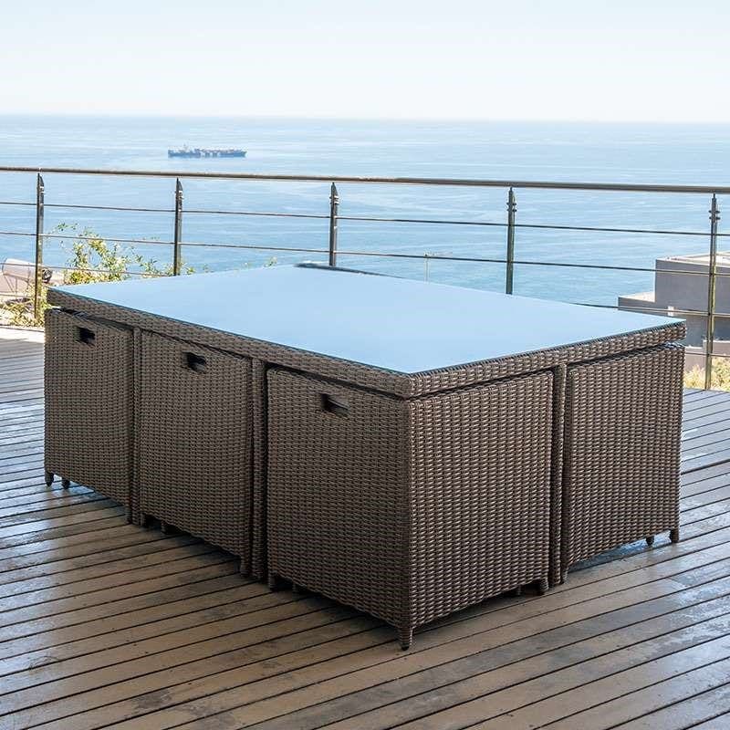 Rattan cube table sale