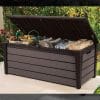 Keter Rockwood Storage Box | 570L Brown Garden Storage Box