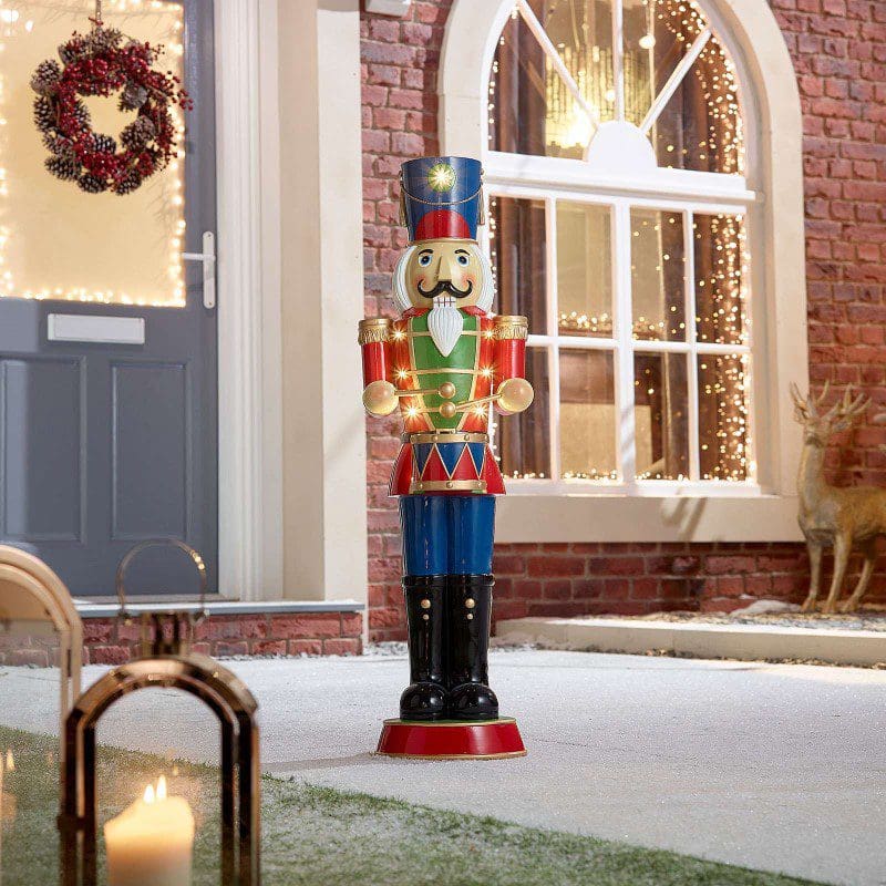 Glitzhome 54 Wooden Christmas Glitter King Nutcracker - 22187800