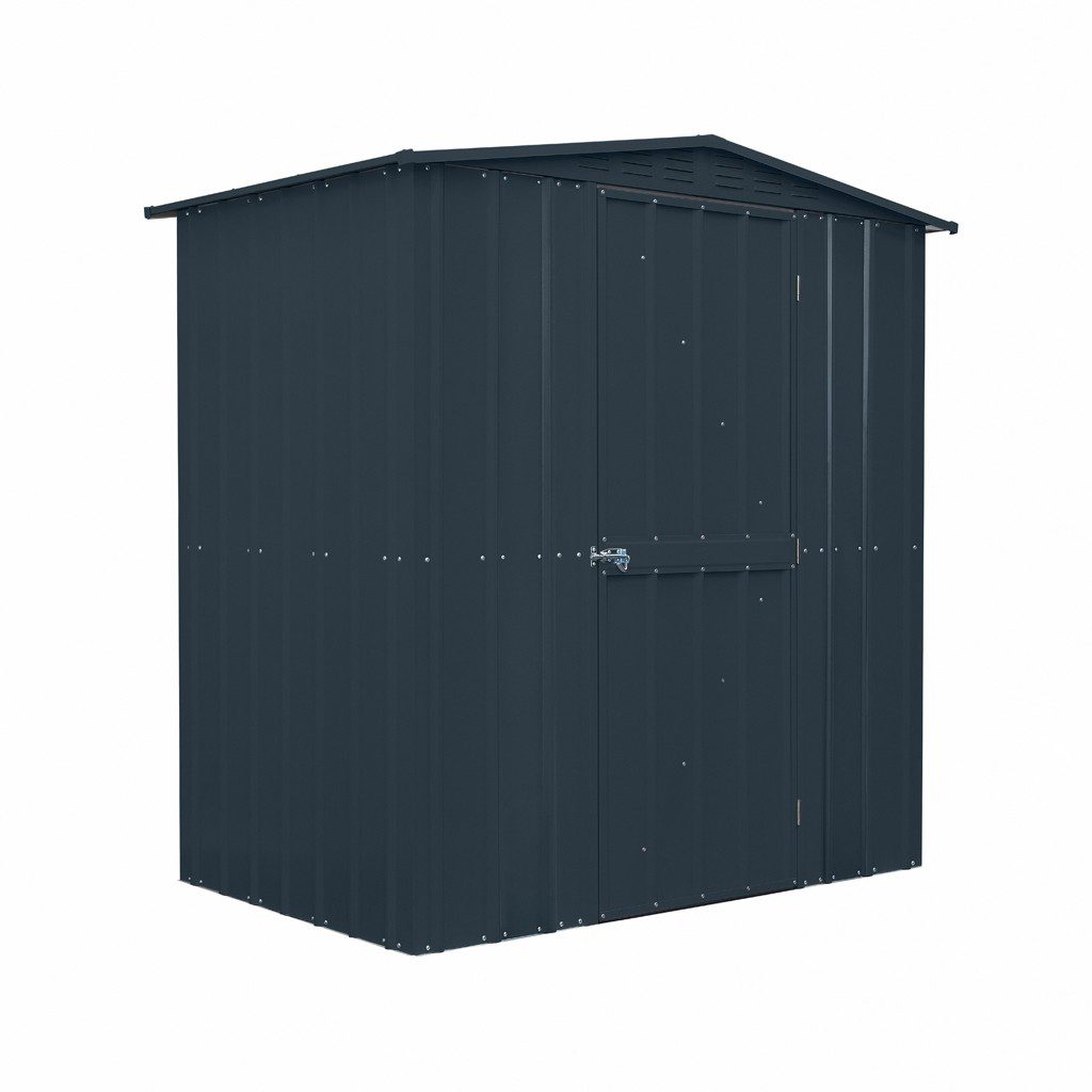 Lotus Metal Shed | 6'x4' Anthracite Grey Single Hinge Door Shed